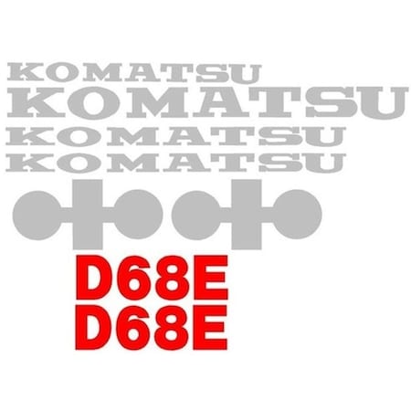 Aftermarket Komatsu D68E Dozer Replacement Decal Set without Stripe KOMD68EDECALSET